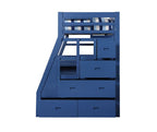 ACME Jason II Navy Blue Twin Loft Bed with Storage Model 37455