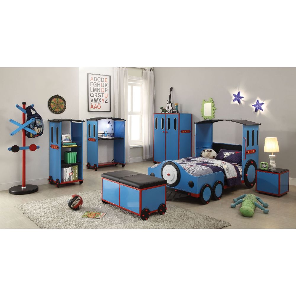 ACME Tobi Blue/Red & Black Train Twin Bed Model 37560T