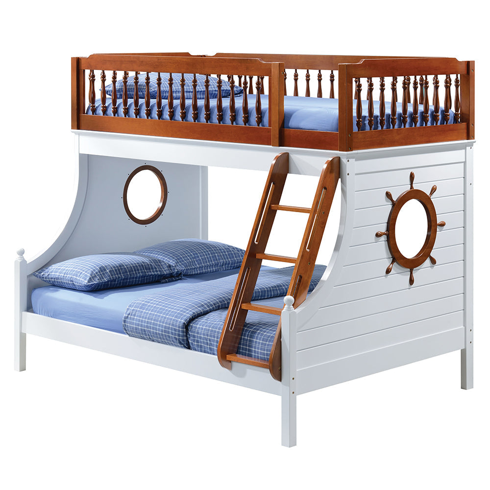 ACME Farah Oak & White Bunk Bed  (Twin | Full)  Model 37600