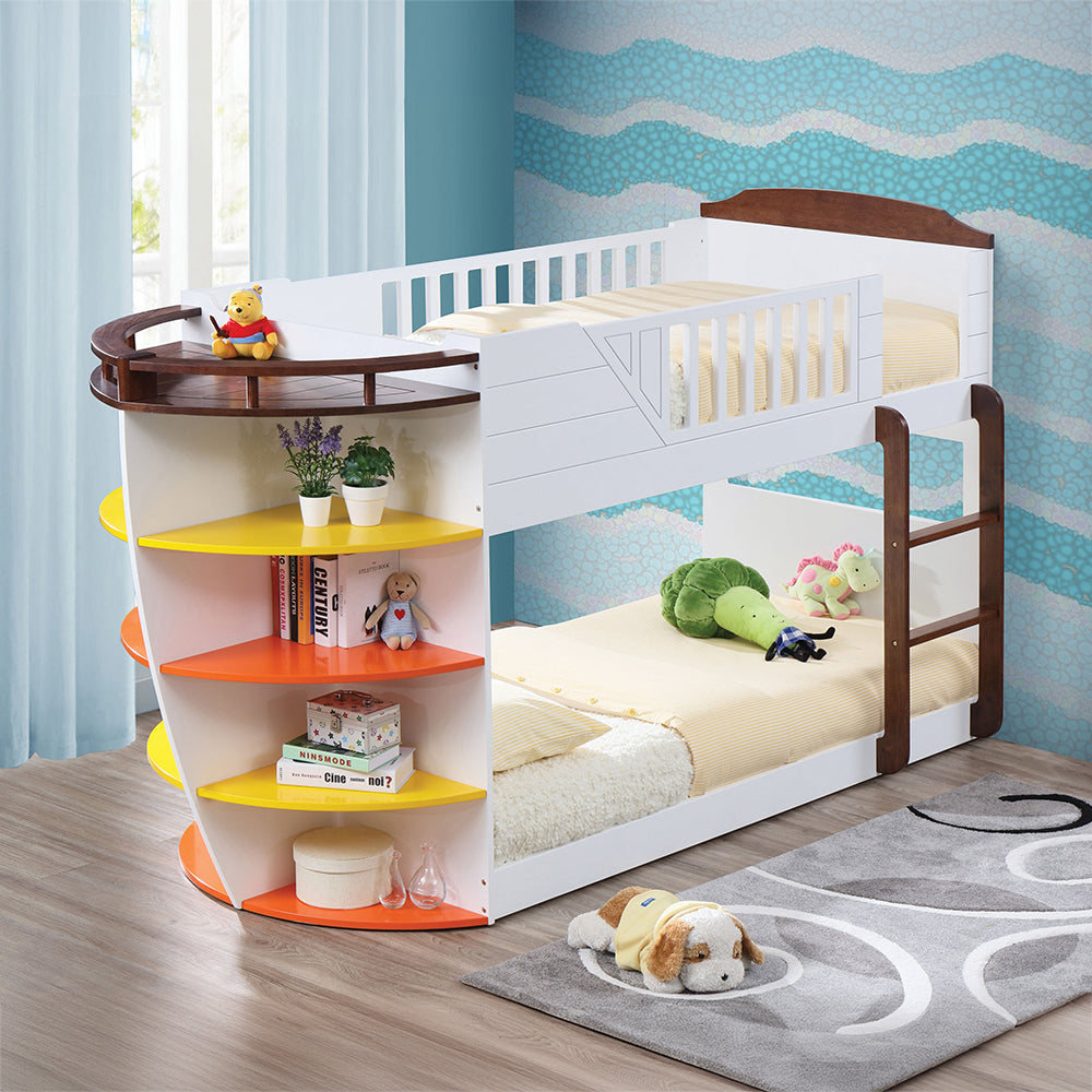 ACME Neptune White & Chocolate Bunk Bed (Twin | Twin)Model 37715