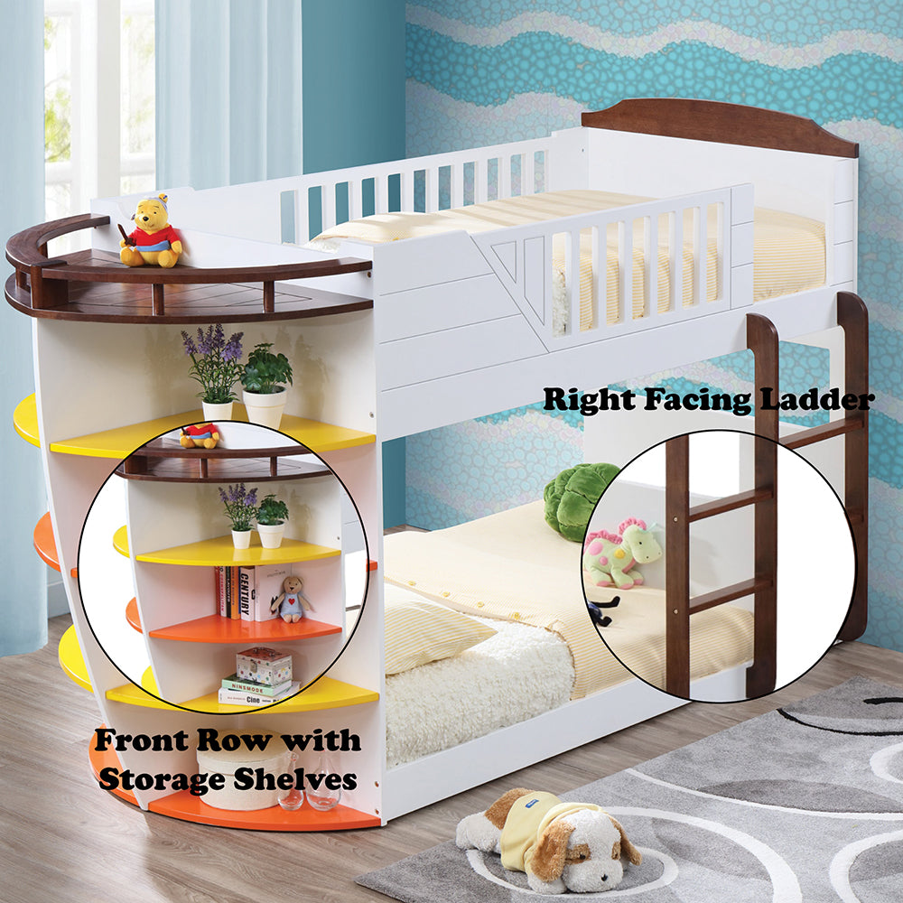 ACME Neptune White & Chocolate Bunk Bed (Twin | Twin)Model 37715