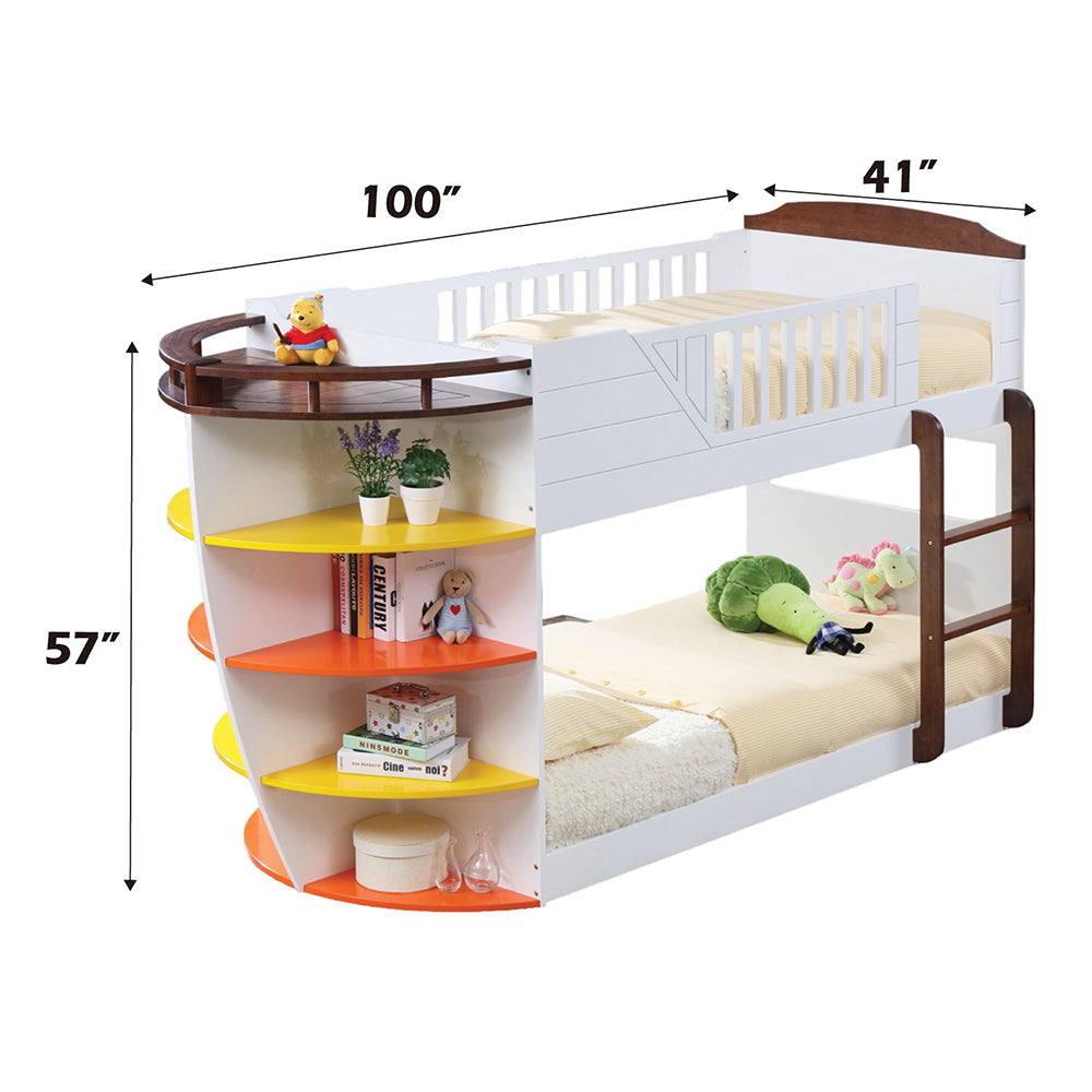 ACME Neptune White & Chocolate Bunk Bed (Twin | Twin)Model 37715