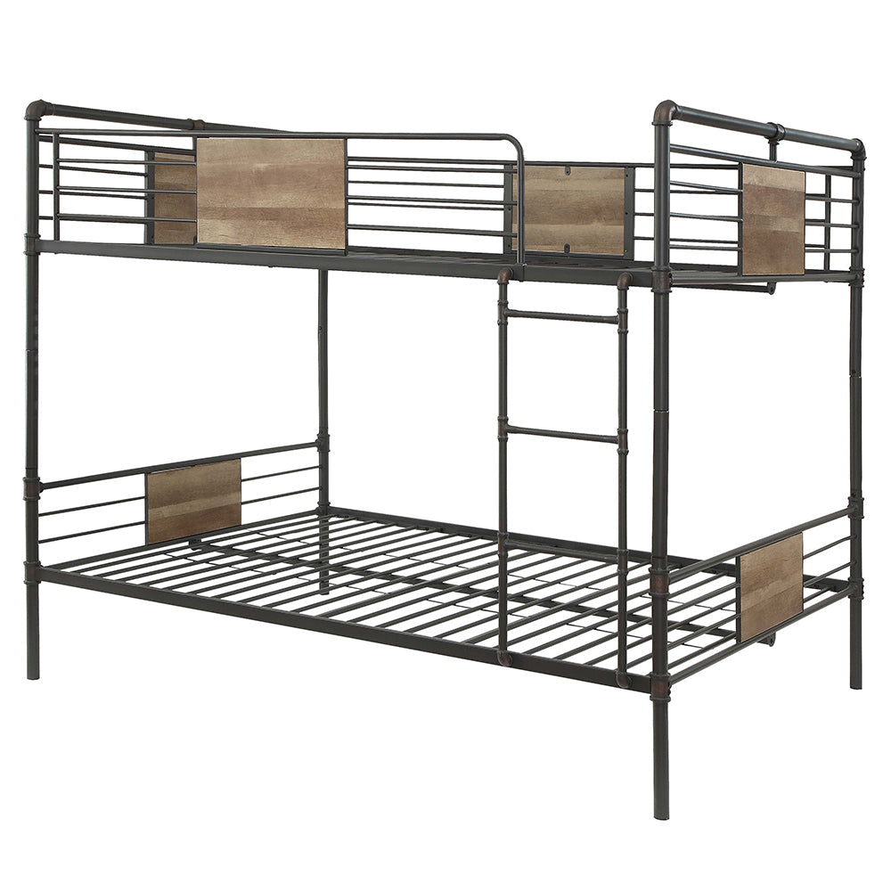 ACME Brantley Sandy Black & Dark Bronze  Hand Brushed  Bunk Bed (Q/Q) Model 37720