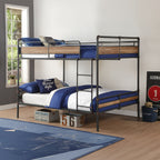 ACME Brantley II Sandy Black & Dark Bronze  Hand Brushed  Bunk Bed (Q/Q) Model 37730