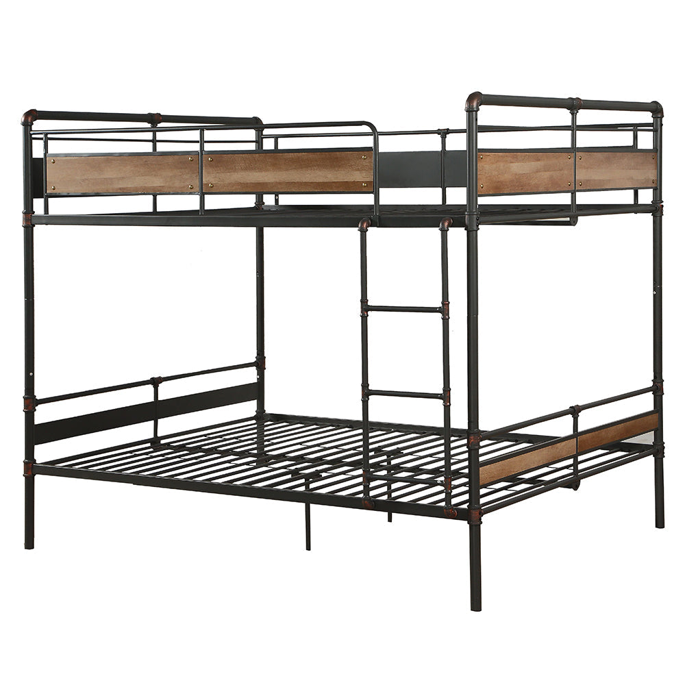 ACME Brantley II Sandy Black & Dark Bronze  Hand Brushed  Bunk Bed (Q/Q) Model 37730
