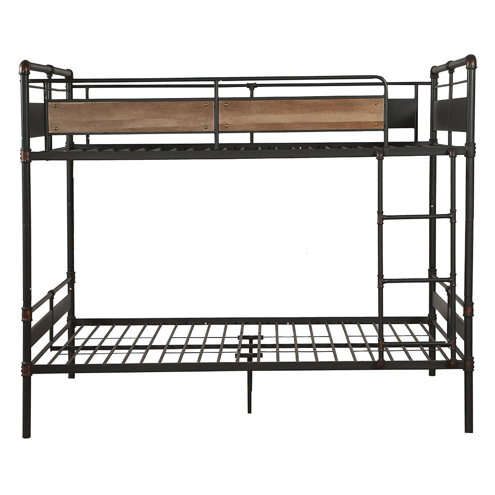 ACME Brantley II Sandy Black & Dark Bronze  Hand Brushed  Bunk Bed (Q/Q) Model 37730