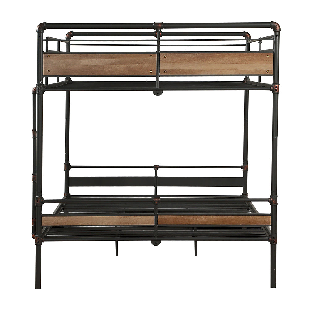 ACME Brantley II Sandy Black & Dark Bronze  Hand Brushed  Bunk Bed (Q/Q) Model 37730