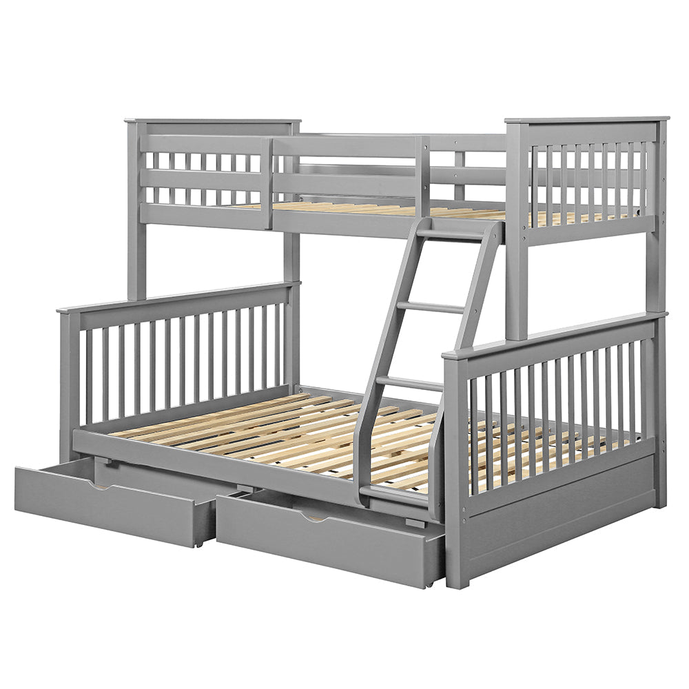 ACME Haley II Gray Bunk Bed  (Twin | Full)  with Storage Model 37755