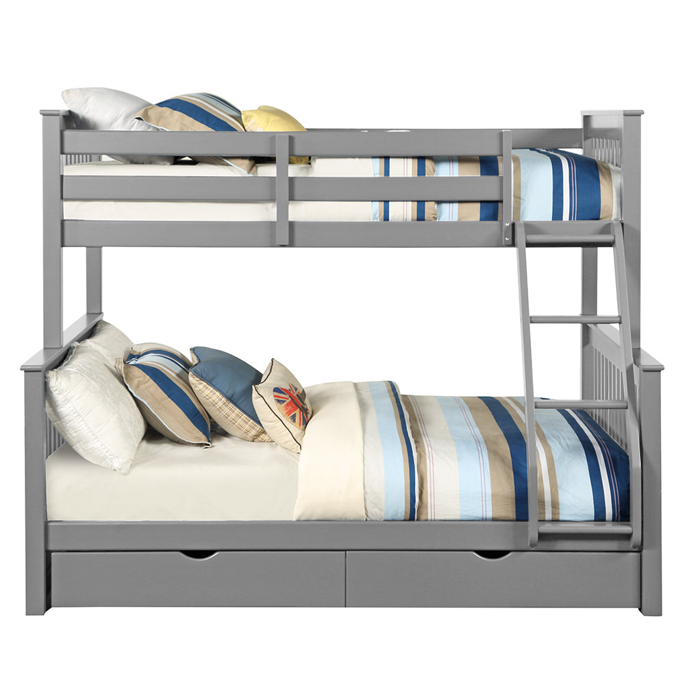 ACME Haley II Gray Bunk Bed  (Twin | Full)  with Storage Model 37755
