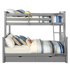 ACME Haley II Gray Bunk Bed  (Twin | Full)  with Storage Model 37755
