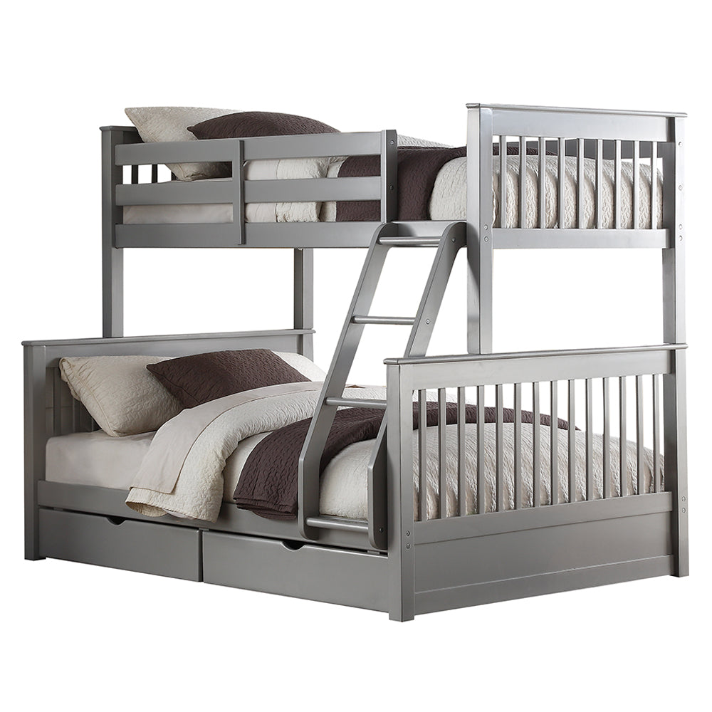ACME Haley II Gray Bunk Bed  (Twin | Full)  with Storage Model 37755