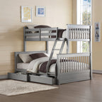 ACME Haley II Gray Bunk Bed  (Twin | Full)  with Storage Model 37755