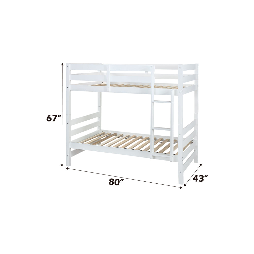 ACME Ronnie White Bunk Bed (Twin | Twin)Model 37785