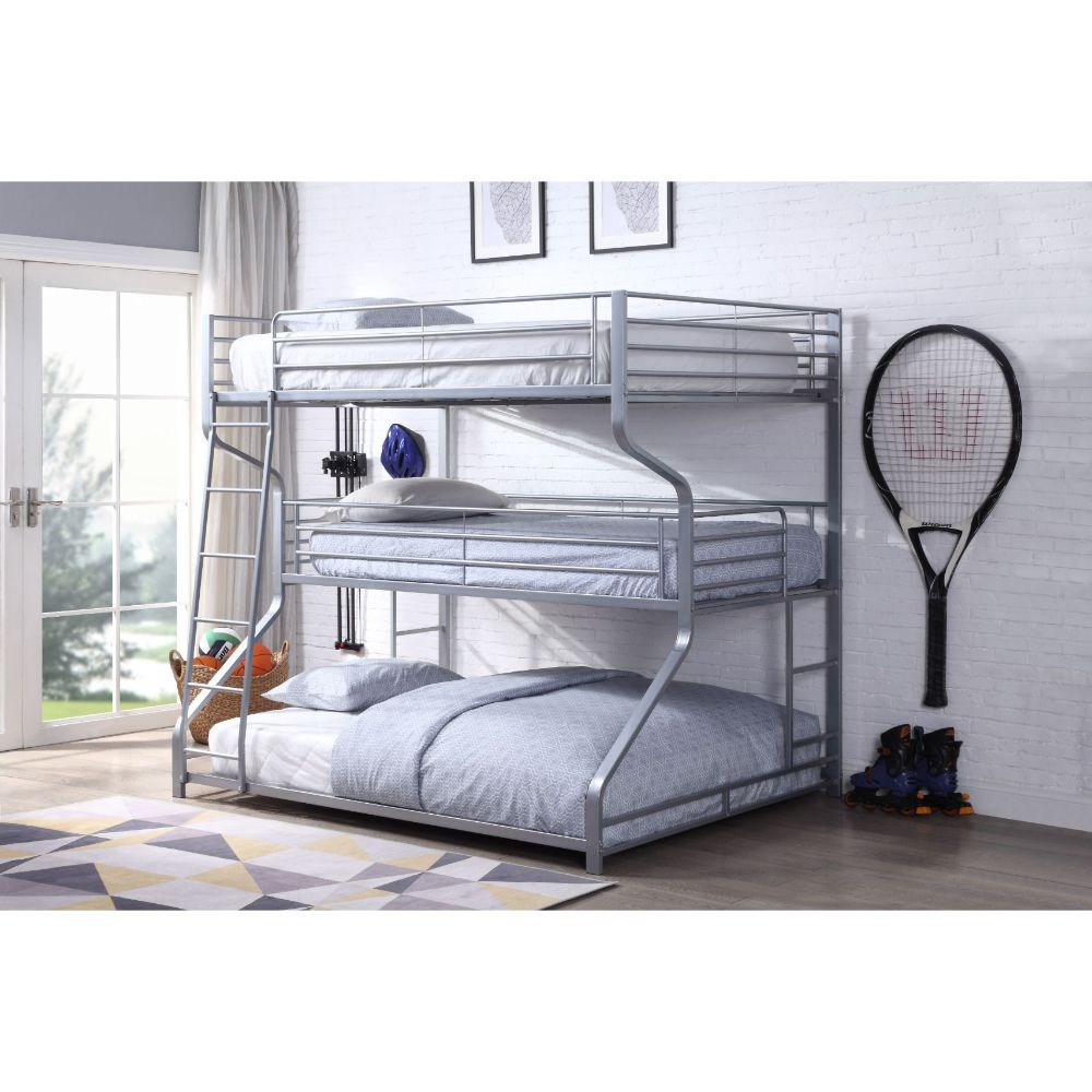 ACME Caius II Silver Triple Bunk Bed (F/T/Q) Model 37790