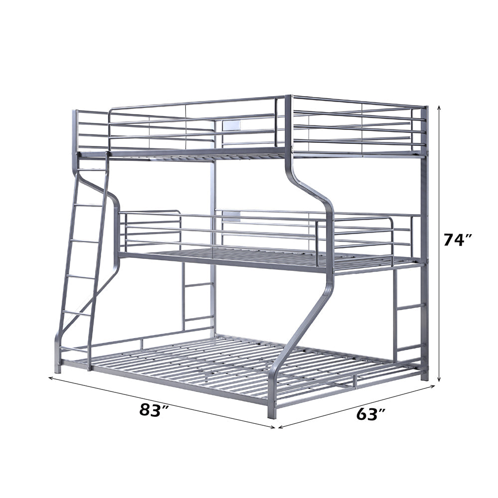 ACME Caius II Silver Triple Bunk Bed (F/T/Q) Model 37790
