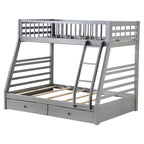 ACME Jason Gray Bunk Bed  (Twin | Full)  with Storage Model 37840