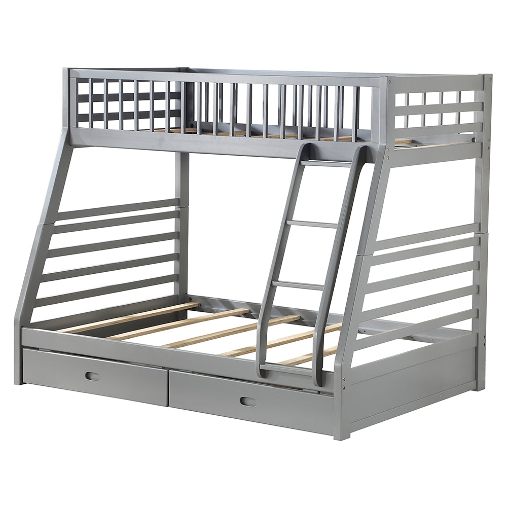 ACME Jason Gray Bunk Bed  (Twin | Full)  with Storage Model 37840