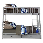 ACME Jason Gray Bunk Bed  (Twin | Full)  with Storage Model 37840