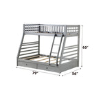 ACME Jason Gray Bunk Bed  (Twin | Full)  with Storage Model 37840