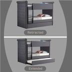 ACME Romana II Gray Fabric Bunk Bed (Twin | Twin)Model 37855