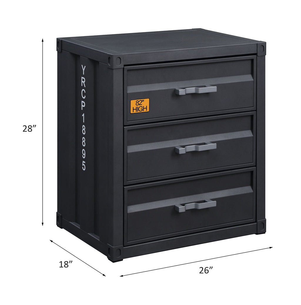 ACME Cargo Gunmetal Chest with 3 Drawers Model 37957