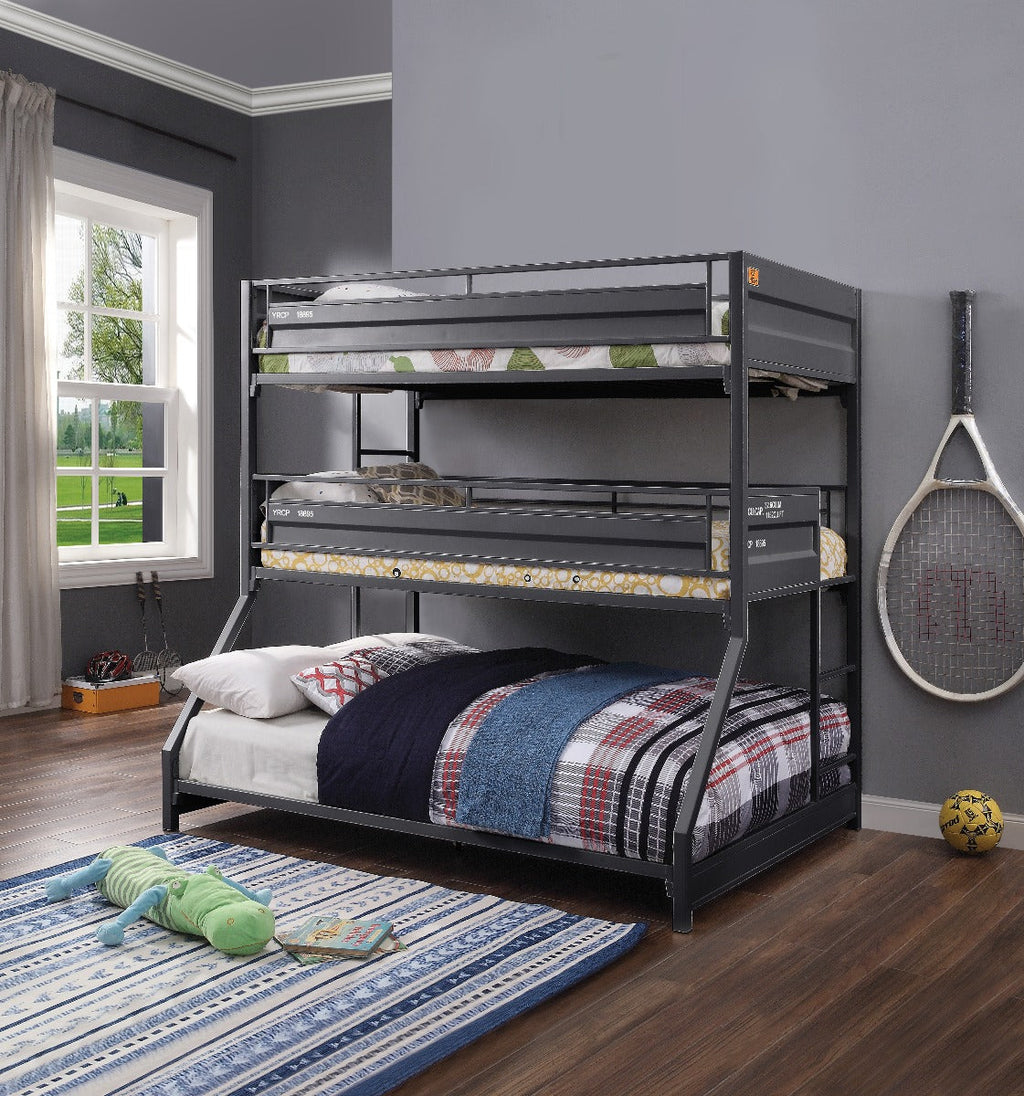ACME Cargo Gunmetal Triple Bunk Bed (T/T/F) Model 37995