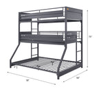 ACME Cargo Gunmetal Triple Bunk Bed (T/T/F) Model 37995