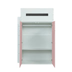 ACME Nerice White & Pink Twin Loft Bed with Desk & Wardrobe Model 38040