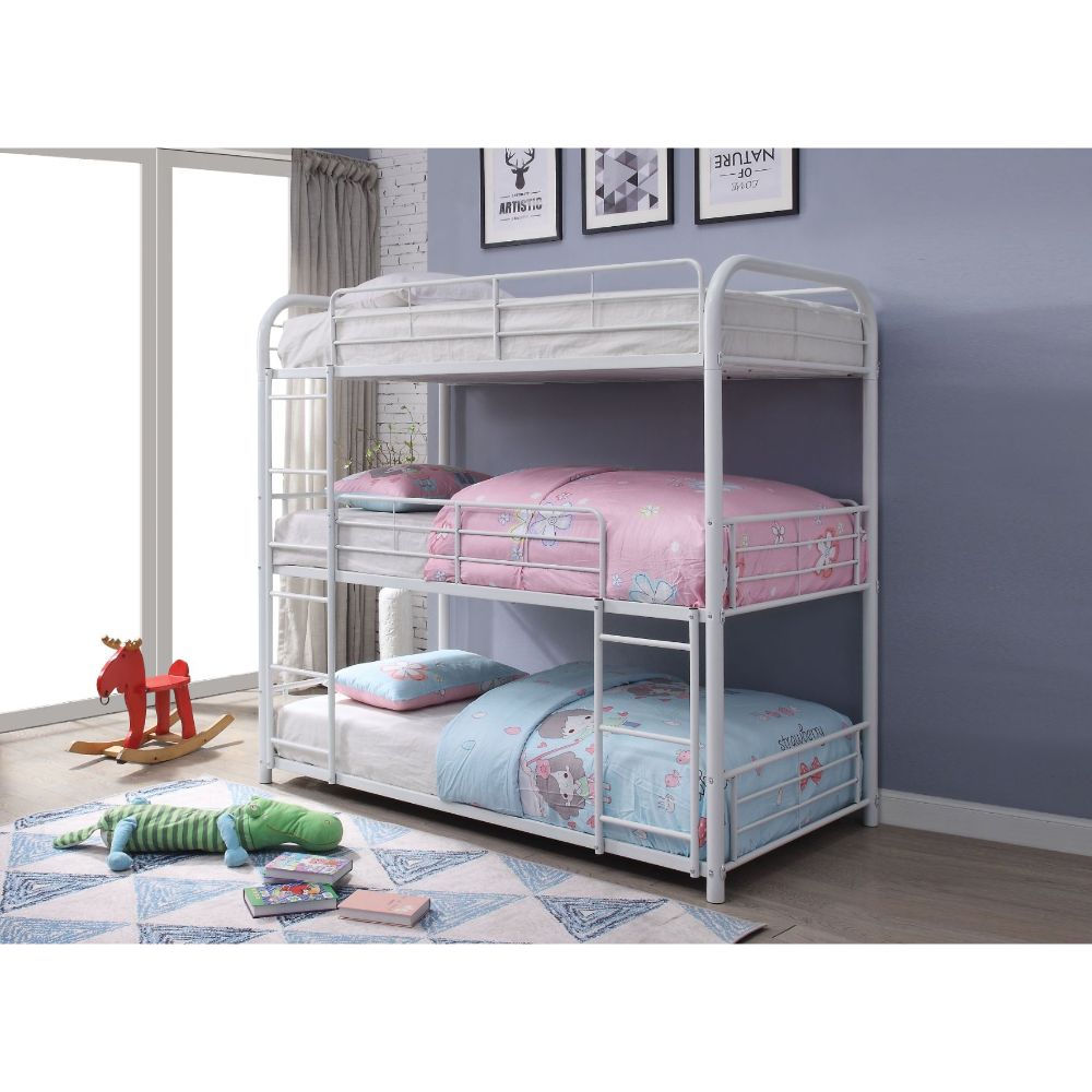 ACME Cairo White Triple Bunk Bed (F/F/F) Model 38115