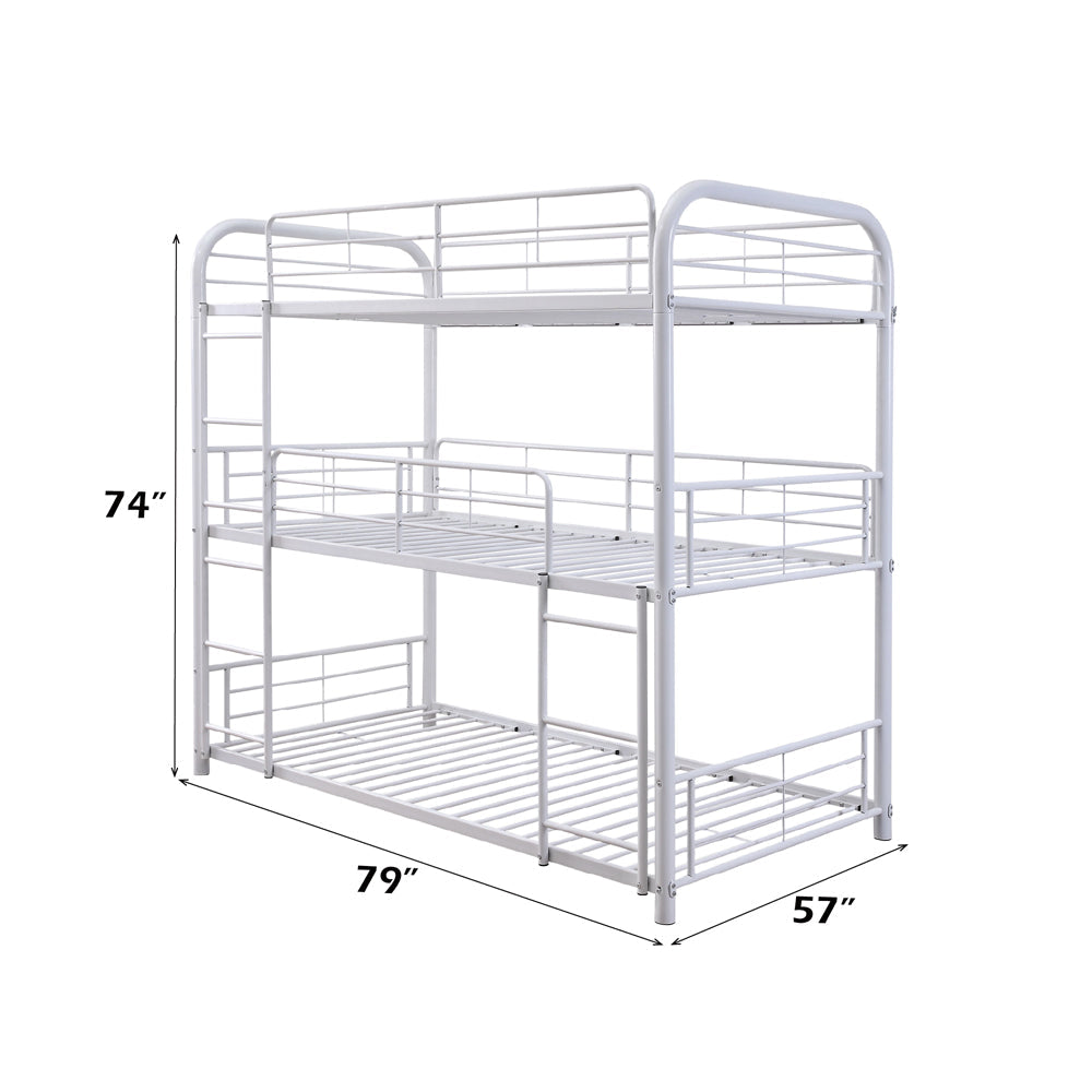 ACME Cairo White Triple Bunk Bed (F/F/F) Model 38115