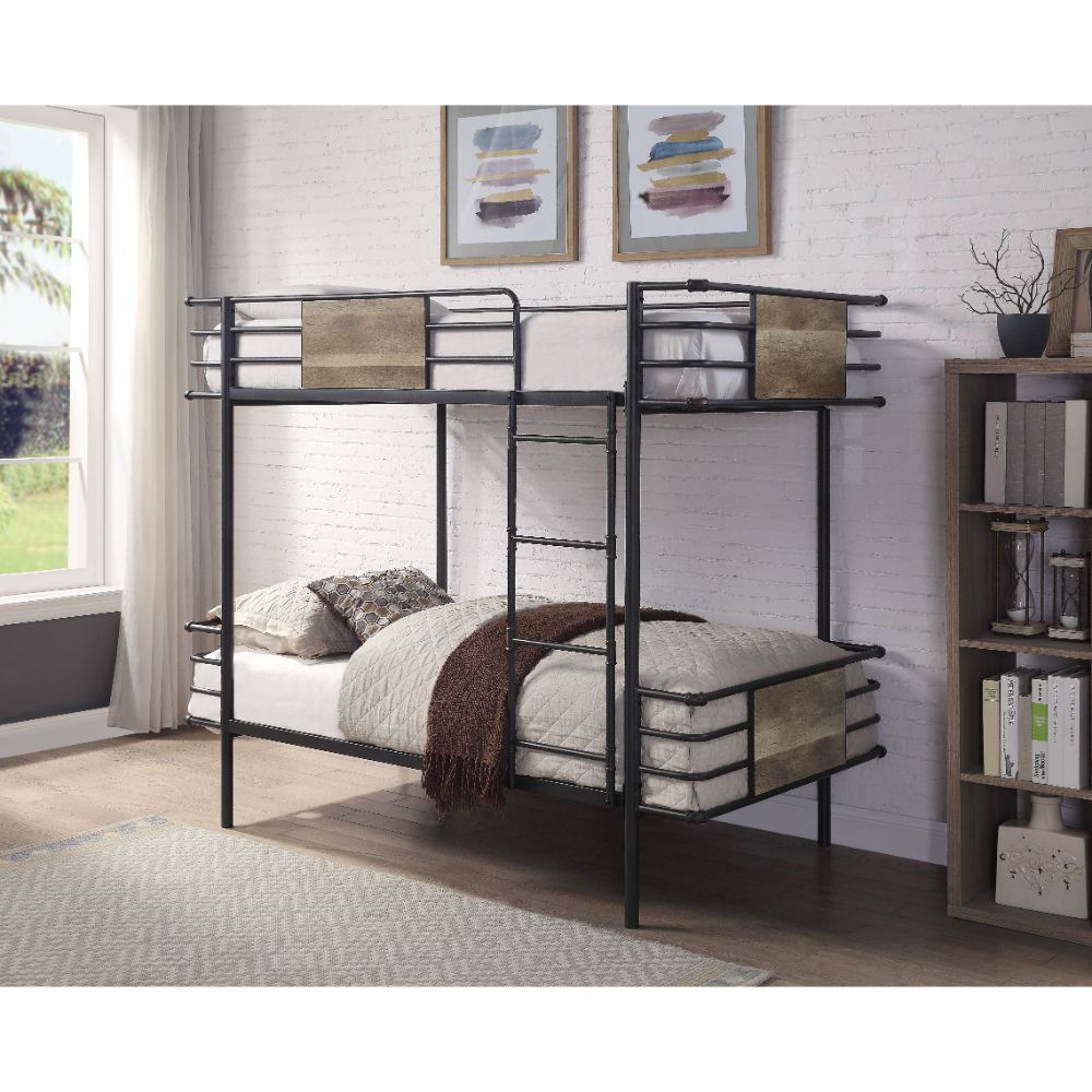 ACME Deliz Gunmetal Bunk Bed (Twin | Twin)Model 38130