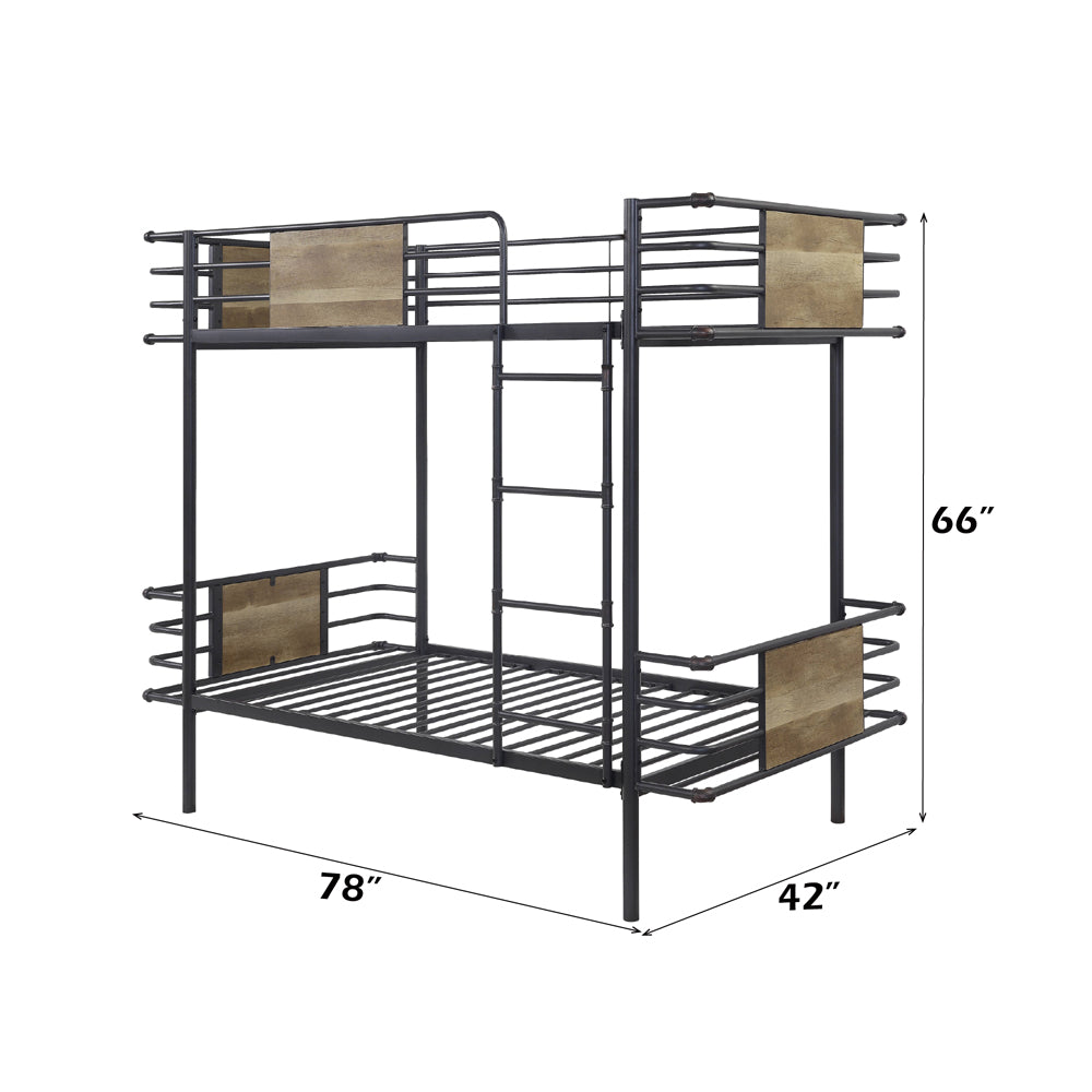 ACME Deliz Gunmetal Bunk Bed (Twin | Twin)Model 38130