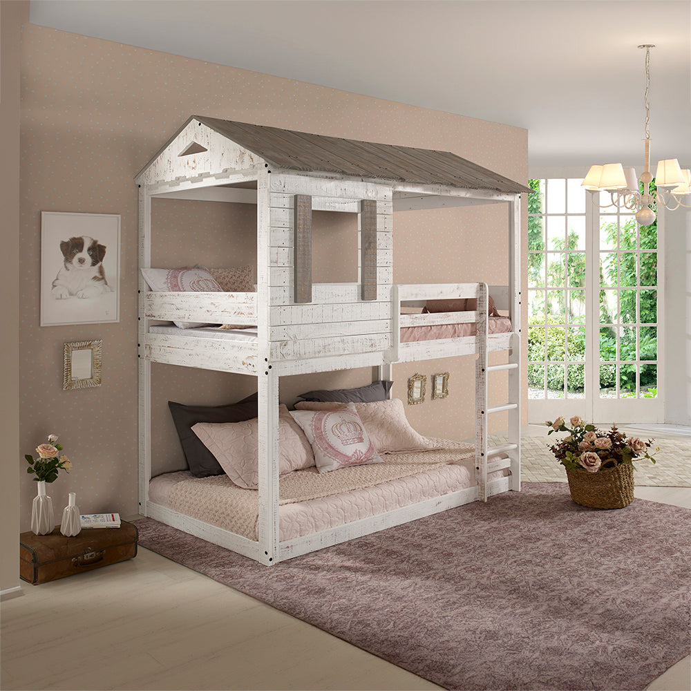 ACME Darlene Rustic White Bunk Bed (Twin | Twin)Model 38135