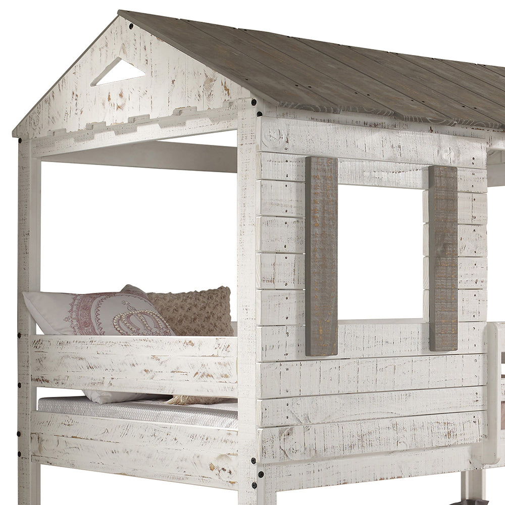 ACME Darlene Rustic White Bunk Bed (Twin | Twin)Model 38135