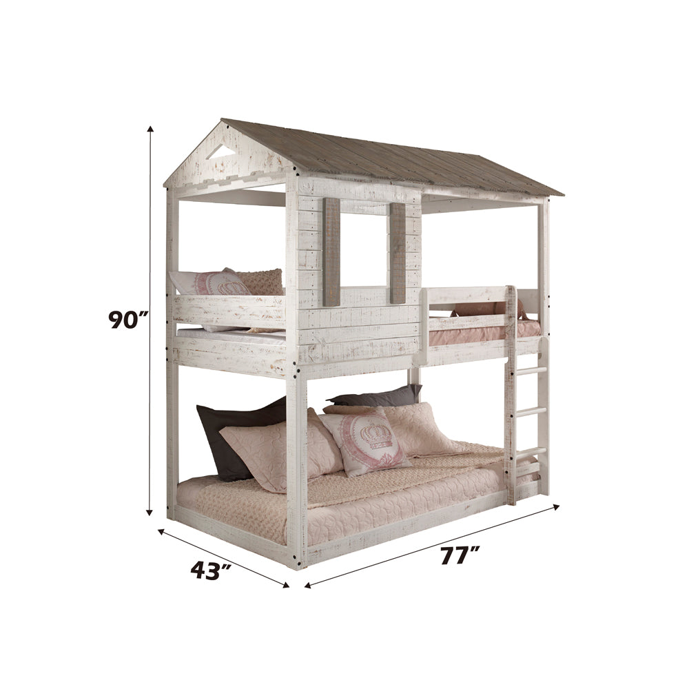 ACME Darlene Rustic White Bunk Bed (Twin | Twin)Model 38135