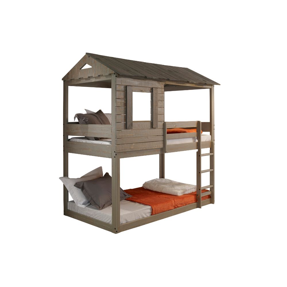 ACME Darlene Rustic Gray Bunk Bed (Twin | Twin)Model 38140