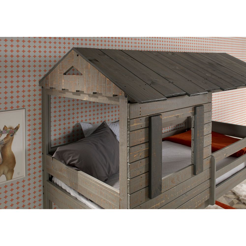 ACME Darlene Rustic Gray Bunk Bed (Twin | Twin)Model 38140