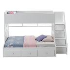 ACME Meyer White Bunk Bed  (Twin | Full)  with Storage Model 38150