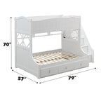ACME Meyer White Bunk Bed  (Twin | Full)  with Storage Model 38150