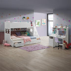 ACME Meyer White Bunk Bed  (Twin | Full)  with Storage Model 38150