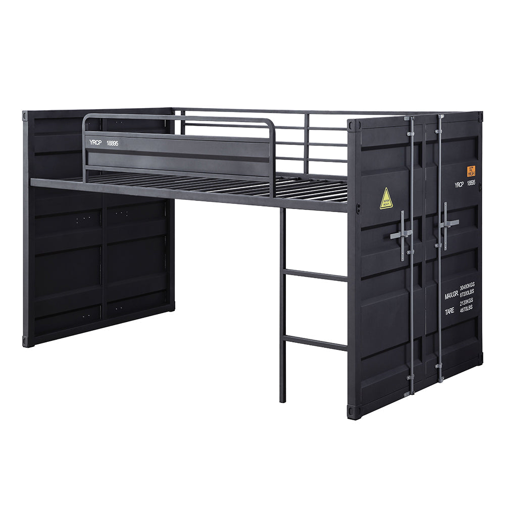 ACME Cargo Gunmetal Twin Loft Bed with Slide Model 38305