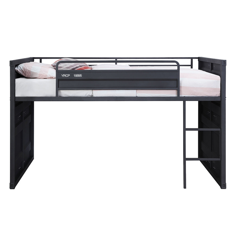 ACME Cargo Gunmetal Twin Loft Bed with Slide Model 38305