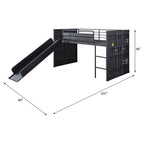 ACME Cargo Gunmetal Twin Loft Bed with Slide Model 38305