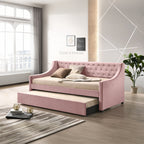 ACME Lianna Pink Velvet Daybed with Trundle (Twin) Model 39380