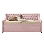 ACME Lianna Pink Velvet Daybed with Trundle (Twin) Model 39380