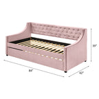 ACME Lianna Pink Velvet Daybed with Trundle (Twin) Model 39380