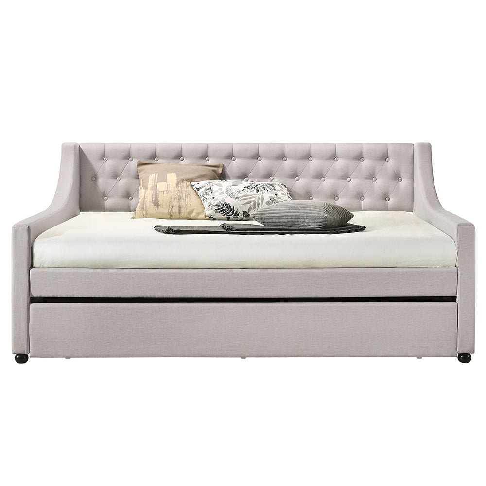 ACME Lianna Fog Fabric Daybed with Trundle (Full) Model 39385