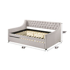 ACME Lianna Fog Fabric Daybed with Trundle (Full) Model 39385