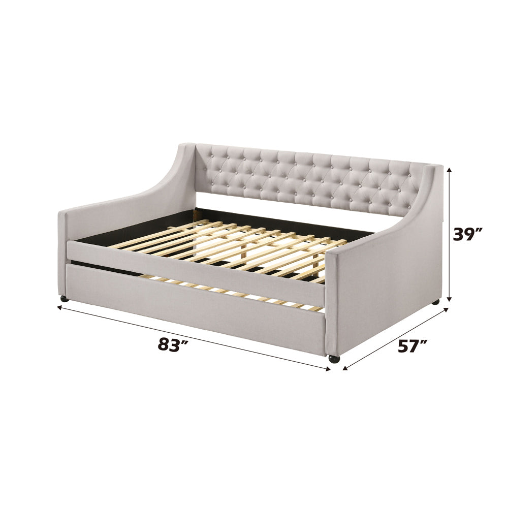 ACME Lianna Fog Fabric Daybed with Trundle (Full) Model 39385