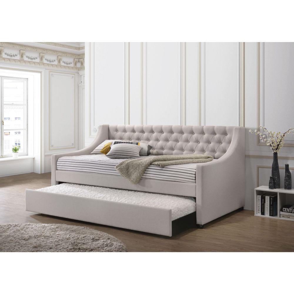 ACME Lianna Fog Fabric Daybed with Trundle (Twin) Model 39395